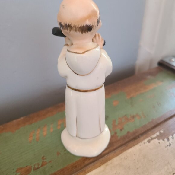 VTG 1950's Monk Playing a Flute Hand Painted Made in Japan 5" - Picture 3 of 5